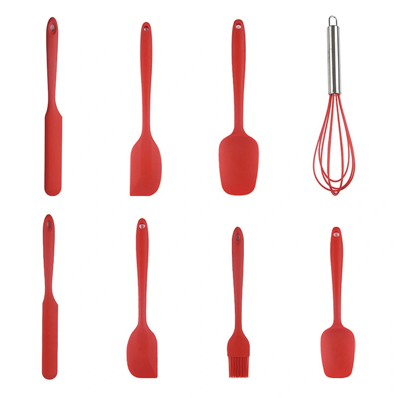 8 Piece Non-Stick Spatula Oil Brush Food Grade Silicone Kitchenware Utensils Set Baking Cooking Utensils Set