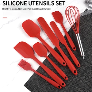 8 Piece Non-Stick Spatula Oil Brush Food Grade Silicone Kitchenware Utensils Set Baking Cooking Utensils Set