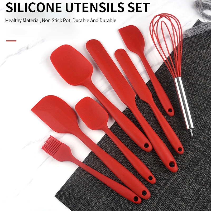 8 Piece Non-Stick Spatula Oil Brush Food Grade Silicone Kitchenware Utensils Set Baking Cooking Utensils Set